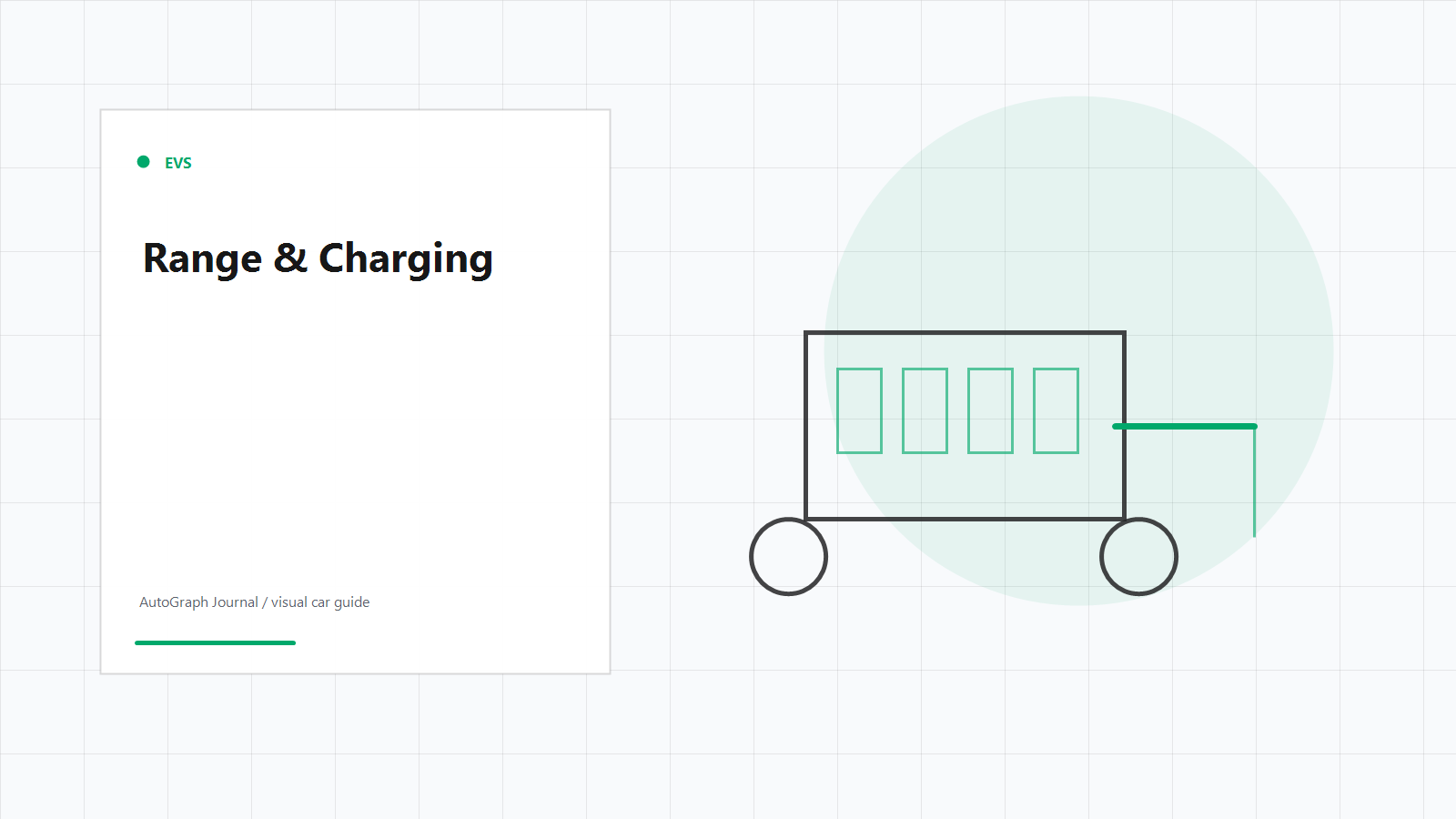 Electric vehicle infographic cover showing a charging line and battery diagram